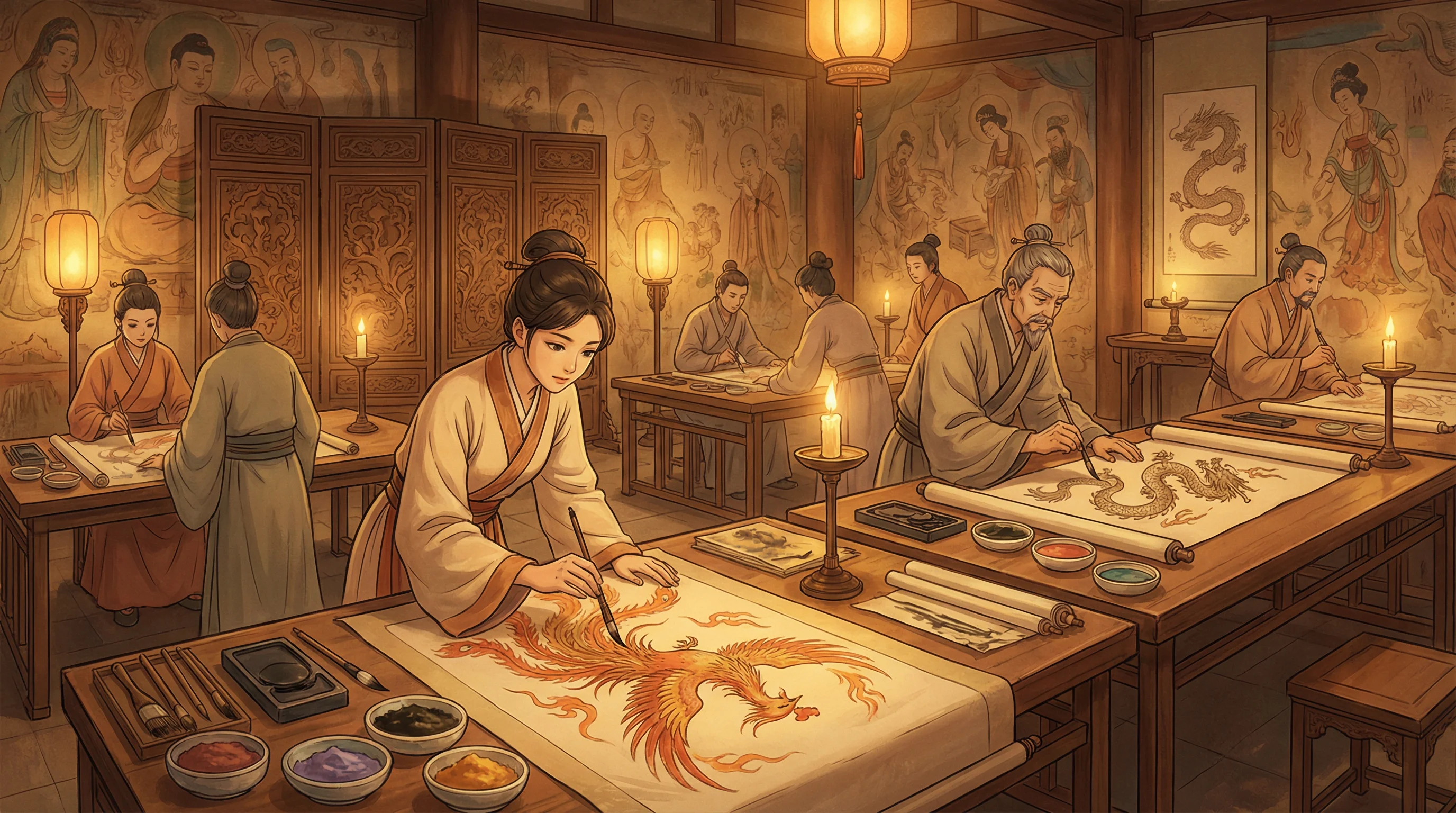 画师入驻 - 梦幻胡姬琵琶行歌词 国风动漫画师